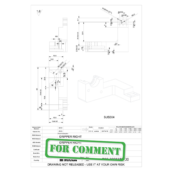 kundenspezifischer symmetrischer rechter Metallgreifer-MWMECHPARTS